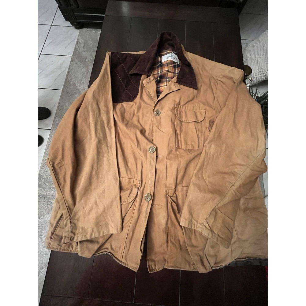 Vintage RedHead Blanket Lined Chore Jacket Adult L Brown Zip Long Sleeve.